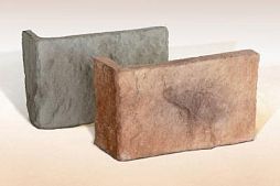 Угловой элемент Ecostone Шале 23.5x7 кирпичный / серый рельефный под камень