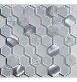Мозаика Hexagon White Metal 30x30