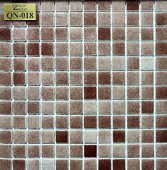 Мозаика Gidrostroy Glass Mosaic QN-018 31.7x31.7 стеклянная коричневая глянцевая, чип 25x25 квадратный