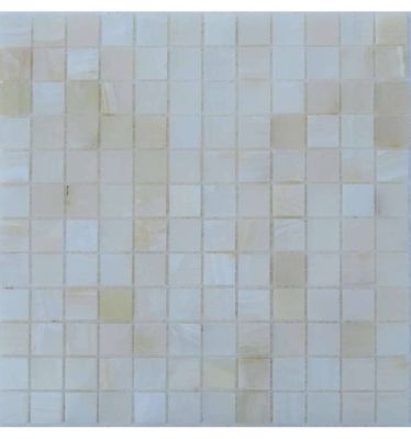Мозаика FK Marble 35508 Classic Mosaic White Onyx 23-6P 30x30 белая полированная, чип 23x23 квадратный