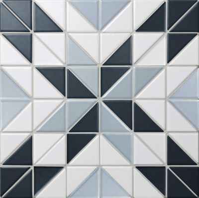 Мозаика Star Mosaic STAR BLUE 25.9x25.9 голубая матовая, чип 60x40 треугольный
