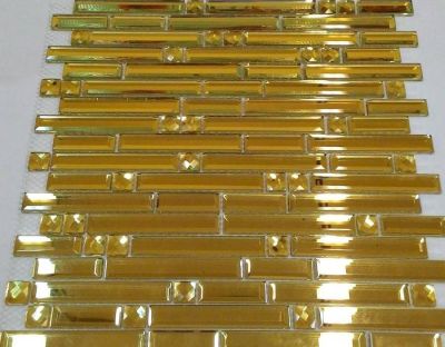 Зеркальная мозаика Mirror Stripes Gold 30x30