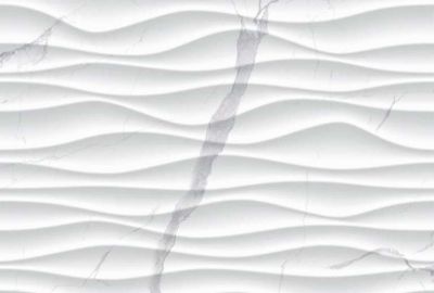 Настенная плитка Eurotile Ceramica 9 SR 0105 Statuario Wave 27x40 белая глянцевая под мрамор / волнистая