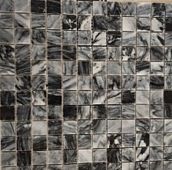 Мозаика Marble Mosaic Square 23x23 Smoke Grey Pol 30x30 серая полированная под камень, чип 23x23 квадратный