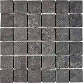 Мозаика Pixel mosaic PIX298 из сланца Slate Black 30.5x30.5 серая натуральная под камень, чип 48х48 мм квадратный
