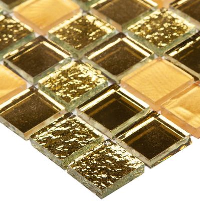 Мозаика Star Mosaic JMG21501 / С0004611 Mix Gold 30x30 золотая глянцевая под металл, чип 15x15 мм квадратный