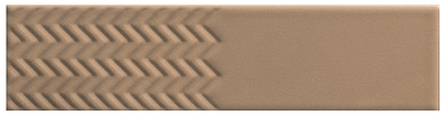 Настенная плитка 41zero42 4100605 Biscuit Waves Terra 5x20 коричневая матовая 3D узор