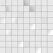 Мозаика Ibero Perlage Mos. Perle 31.6x31.6 микс белая / серая глянцевая, чип квадратный