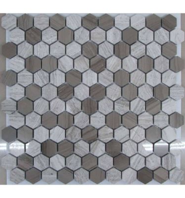 Мозаика FK Marble 30126 Hexagon Grey 29.5x28 серая полированная