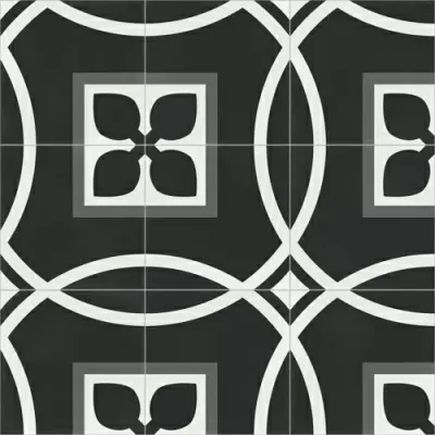 Керамогранит Aparici ACV000012 Vienna Secession Natural 59.2x59.2 черный глазурованный матовый с орнаментом