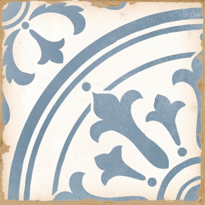 Плитка Peronda 0278029414 Casablanca Ziane 12.5x12.5 кремовая / голубая матовая с орнаментом