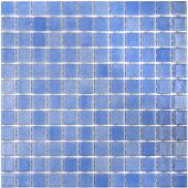 Мозаика Vidrepur 1043523 Colors 110 (на бумаге) 31.7х31.7 синяя глянцевая оттенки цвета, чип 25x25 квадратный