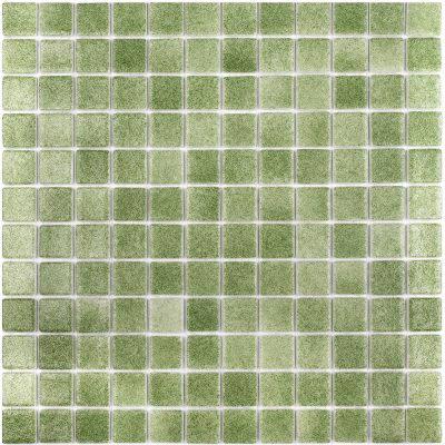 Мозаика Vidrepur С0001667 Colors 507 (на сцепке) 31.7х39.6 зеленая глянцевая оттенки цвета, чип 25x25 квадратный