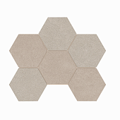 Мозаика Estima Mosaic/LN01_NS/TE01_NS/25x28,5/Hexagon Luna Beige 25x28.5 бежевая неполированная под цемент, чип гексагон