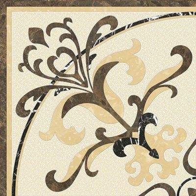 Декоративная плитка Argenta Norway Roseton 60x60 бежевая / коричневая матовая с орнаментом