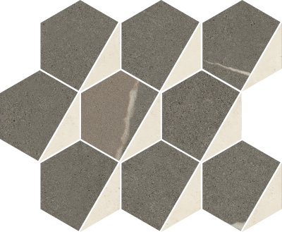 Мозаика Italon 620110000160 Metropolis Mosaico Hexagon Warm (Метрополис Гексагон Ворм) Nat 25.4x31 коричневая натуральная под камень
