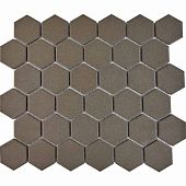 Мозаика Pixel mosaic PIX622 из керамогранита 28.2x35.2 графит матовая под камень, чип 51х59 мм гексагон