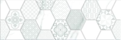 Настенная плитка EM-TILE УТ-00009267 Avila Sot Patch 20x60 белая матовая орнамент