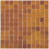 Мозаика Rose Mosaic JS6002 Stripes 32.7x32.7 микс желтая / коричневая глянцевая полосы, чип 25x25 квадратный