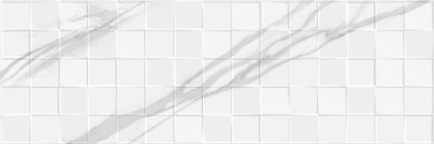 Керамическая плитка Eurotile Ceramica 682 IMD1WT Insomnia Relief 89.5x29.5 белая глянцевая под камень