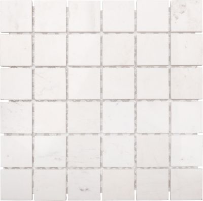 Мозаика Star Mosaic С0004024 VMwP 30x30 белая полированная под мрамор, чип 48x48 мм квадратный