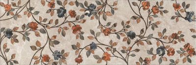 Декор Kerama Marazzi VT\A26\13083R Гран-Виа цветы обрезной 30х89.5 бежевый глянцевый под мрамор / флористика