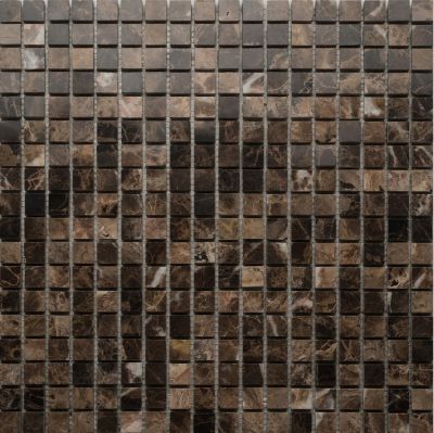 Мозаика Orro mosaic EMPERADOR DARK POL 30.5x30.5 коричневая полированная, чип 15x15 квадратный
