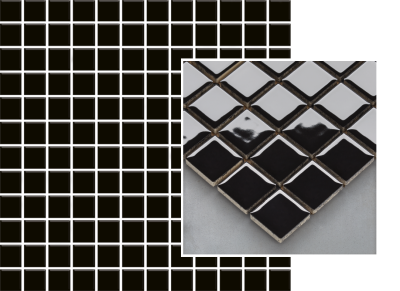 Мозаика Paradyz Altea Nero Mozaika Prasowana K. 29.8x29.8 G1 черная глянцевая моноколор, чип 23x23 квадратный
