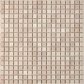 Мозаика Pixel mosaic PIX234 из мрамора Cream marfil 30x30 бежевая / кремовая матовая под мрамор, чип 15x15 мм квадратный