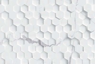 Настенная плитка Eurotile Ceramica 9 SR 0205 Statuario Pixel 27x40 белая глянцевая под мрамор / мозаику