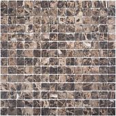 Мозаика Star Mosaic JMST070 / С0003827 Dark Emperador Matt 30.5x30.5 коричневая матовая под мрамор, чип 20x20 мм квадратный