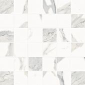 Мозаика Italon 610110001135 Stellaris Statuario  White Mosaico / Стелларис Статуарио Уайт 30x30 белая натруальная под мрамор, чип квадратный