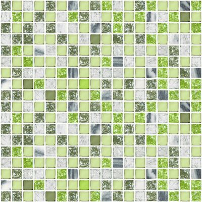 Мозаика Azori 587423008 Элара Верде 30x30 зеленая глянцевая под мозаику