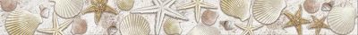 Бордюр ALMA Ceramica BWU60ALD404 Ailand 60x6 белый / бежевый глазурованный глянцевый морские мотивы