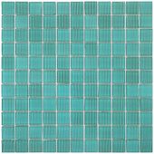 Мозаика Rose Mosaic JS2012 Stripes 32.7x32.7 бирюзовая глянцевая полосы, чип 25x25 квадратный