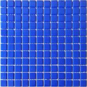 Мозаика Gidrostroy Glass Mosaic QN-100 31.7x31.7 стеклянная темно-синяя глянцевая, чип 25x25 квадратный