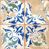 Напольная плитка Peronda 30895 Fs Heritage Leaves 45x45 сине-бежевая матовая орнамент