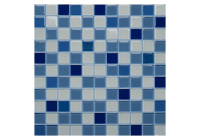 Мозаика Orro mosaic BLUE ATLANTIC 29.5x29.5 голубая глянцевая, чип 25x25 квадратный