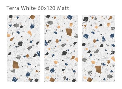 Керамогранит Staro С0005209 Silk Terra White Matt 60x120 белый матовый терраццо