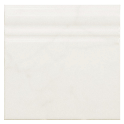 Бордюр Equipe 23095 Carrara 15x15 белый глянцевый под камень