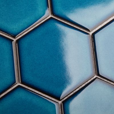 Мозаика Star Mosaic JJFQ80048 / С0004060 Hexagon big Deep Blue Glossy 25.6х29.5 голубая глянцевая моноколор, чип 95x110 мм гексагон