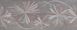 Декоративная плитка Azori 587902001 Sonnet Grey Flower 50.5x20.1 серая матовая флористика