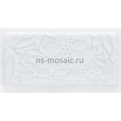 Декоративная плитка NSmosaic RUSTIK PQ73150-6 150х73 белая глянцевая узор