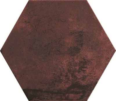 Керамогранит CIR Ceramiche Miami Red Clay Esagona 24x27.7 бордовый глазурованный матовый под камень