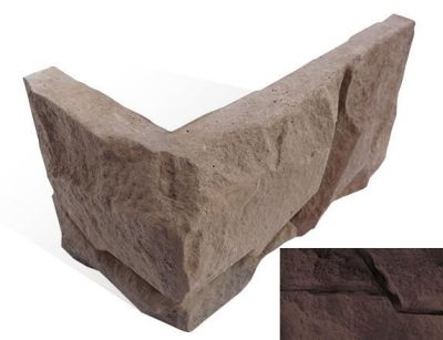 Угловой элемент Zikkurat Чегет 1-28-01 9x16 коричневый рельефный под камень