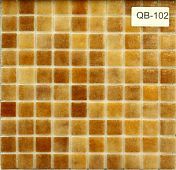 Мозаика Gidrostroy Glass Mosaic QB-102 31.7x31.7 стеклянная светло-коричневая глянцевая, чип 30x30 квадратный