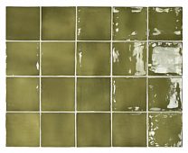 Настенная плитка Equipe 26918 Manacor Basil Green 10x10 оливковая глянцевая моноколор