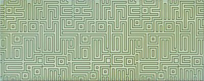 Декоративная плитка Azori 586612001 Nuvola Verde Labirint 50.5x20.1 зеленая с орнаментом