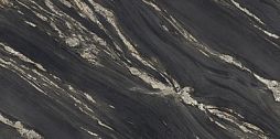 Керамогранит Ariostea UM6L300674 Ultra Marmi TROPICAL BLACK Lucidato Shiny (LS) 150x300 бежевый / черный полированный под мрамор