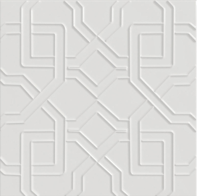 Настенная плитка 41zero42 4101014 Superclassica SCB Bianco Path 10мм Люкс 15x15 белая глянцевая орнамент